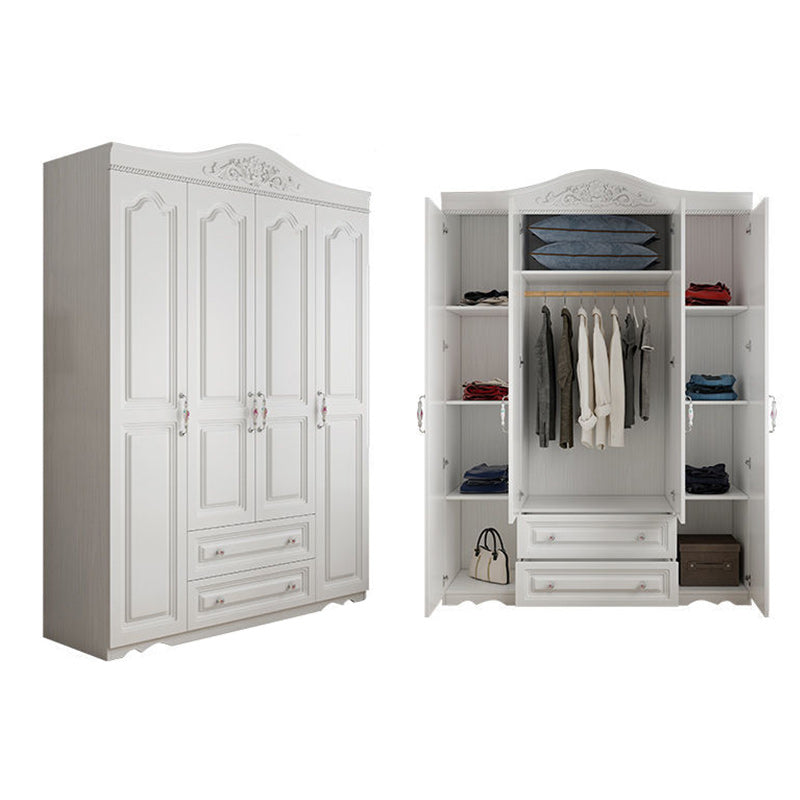 White French Country Wardrobe Armoire Engineered Wood Wardrobe 57"L x 20"W x 83"H Clearhalo 'Armoires & Wardrobes' 'armoires_wardrobes' 'Bedroom Furniture' 'furn' 'furn_armoires_wardrobes' 'Furniture' 5476974