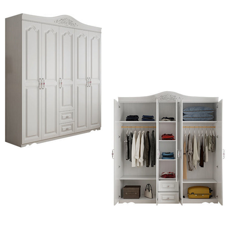 White French Country Wardrobe Armoire Engineered Wood Wardrobe 71"L x 20"W x 83"H Clearhalo 'Armoires & Wardrobes' 'armoires_wardrobes' 'Bedroom Furniture' 'furn' 'furn_armoires_wardrobes' 'Furniture' 5476977