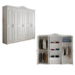 White French Country Wardrobe Armoire Engineered Wood Wardrobe 87"L x 20"W x 83"H Clearhalo 'Armoires & Wardrobes' 'armoires_wardrobes' 'Bedroom Furniture' 'furn' 'furn_armoires_wardrobes' 'Furniture' 5476981