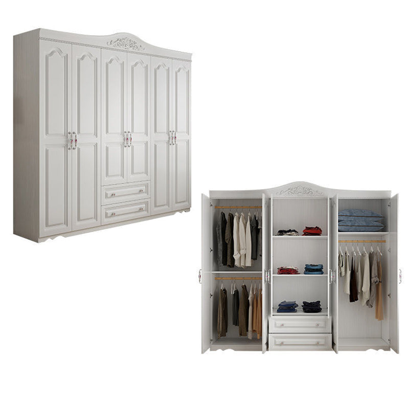 White French Country Wardrobe Armoire Engineered Wood Wardrobe 87"L x 20"W x 83"H Clearhalo 'Armoires & Wardrobes' 'armoires_wardrobes' 'Bedroom Furniture' 'furn' 'furn_armoires_wardrobes' 'Furniture' 5476981