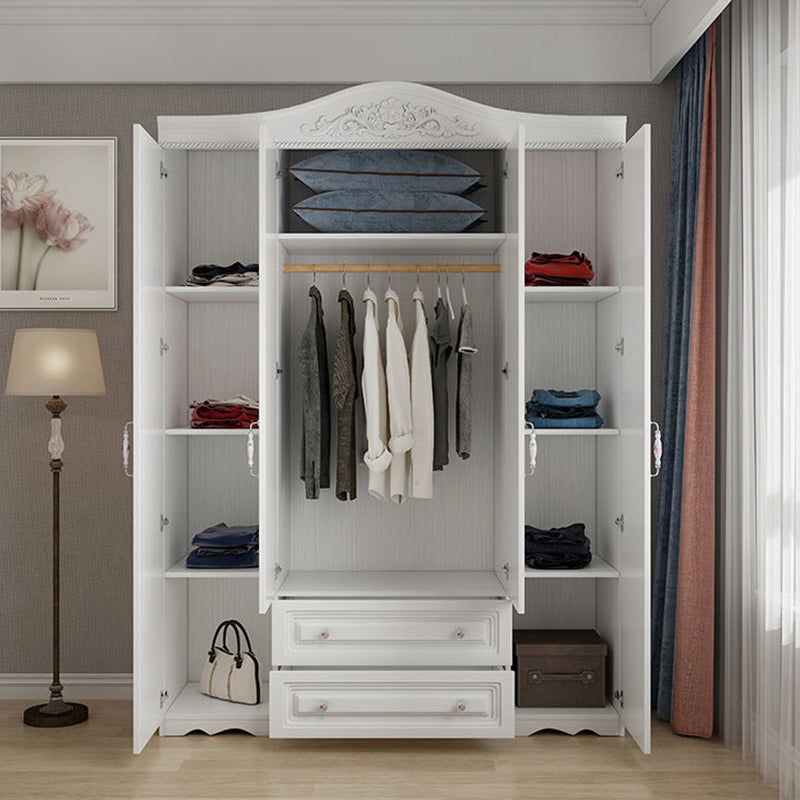 White French Country Wardrobe Armoire Engineered Wood Wardrobe Clearhalo 'Armoires & Wardrobes' 'armoires_wardrobes' 'Bedroom Furniture' 'furn' 'furn_armoires_wardrobes' 'Furniture' 5476987