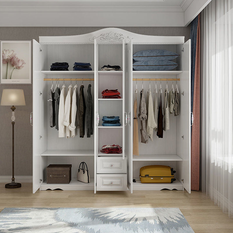 White French Country Wardrobe Armoire Engineered Wood Wardrobe Clearhalo 'Armoires & Wardrobes' 'armoires_wardrobes' 'Bedroom Furniture' 'furn' 'furn_armoires_wardrobes' 'Furniture' 5476988