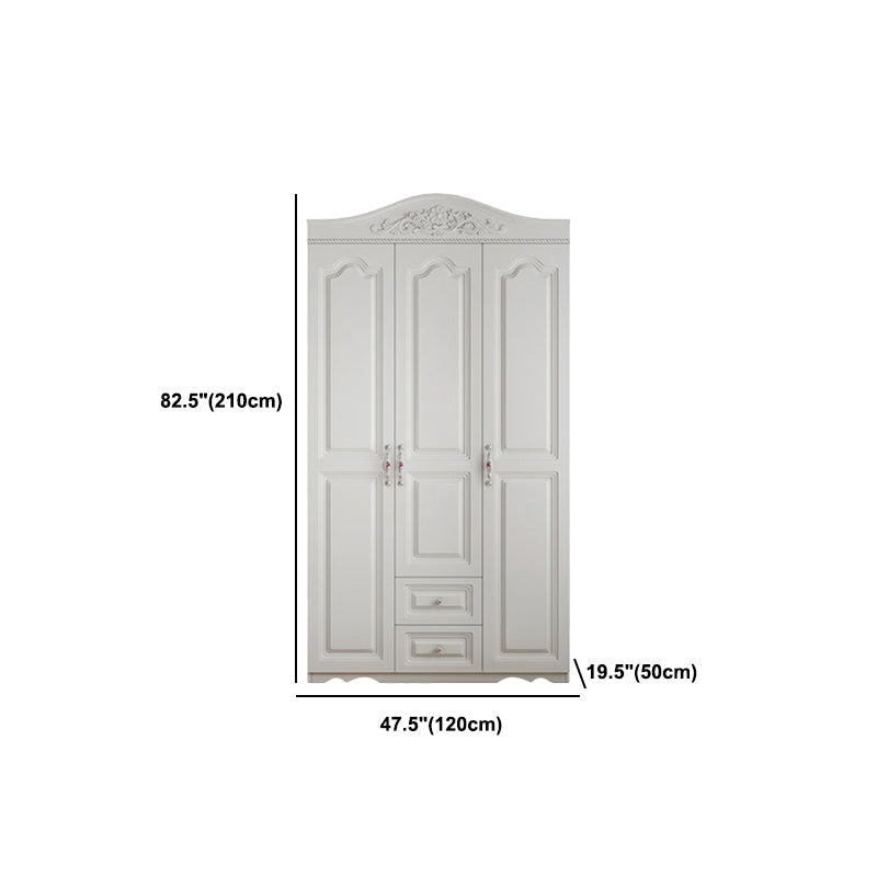 White French Country Wardrobe Armoire Engineered Wood Wardrobe Clearhalo 'Armoires & Wardrobes' 'armoires_wardrobes' 'Bedroom Furniture' 'furn' 'furn_armoires_wardrobes' 'Furniture' 5476990