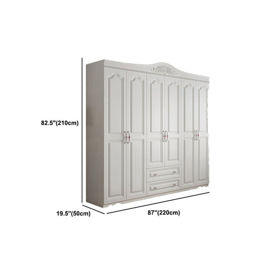 White French Country Wardrobe Armoire Engineered Wood Wardrobe Clearhalo 'Armoires & Wardrobes' 'armoires_wardrobes' 'Bedroom Furniture' 'furn' 'furn_armoires_wardrobes' 'Furniture' 5476995