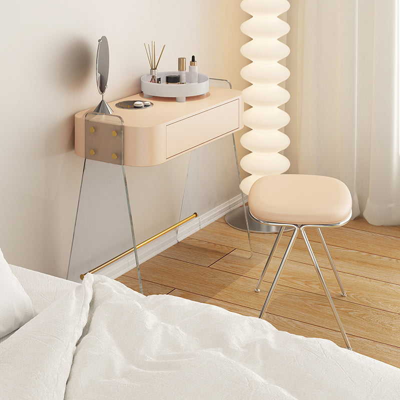 Contemporain 1 tiroir Maquillage Vanité Bureau en bois et coiffeur en acrylique