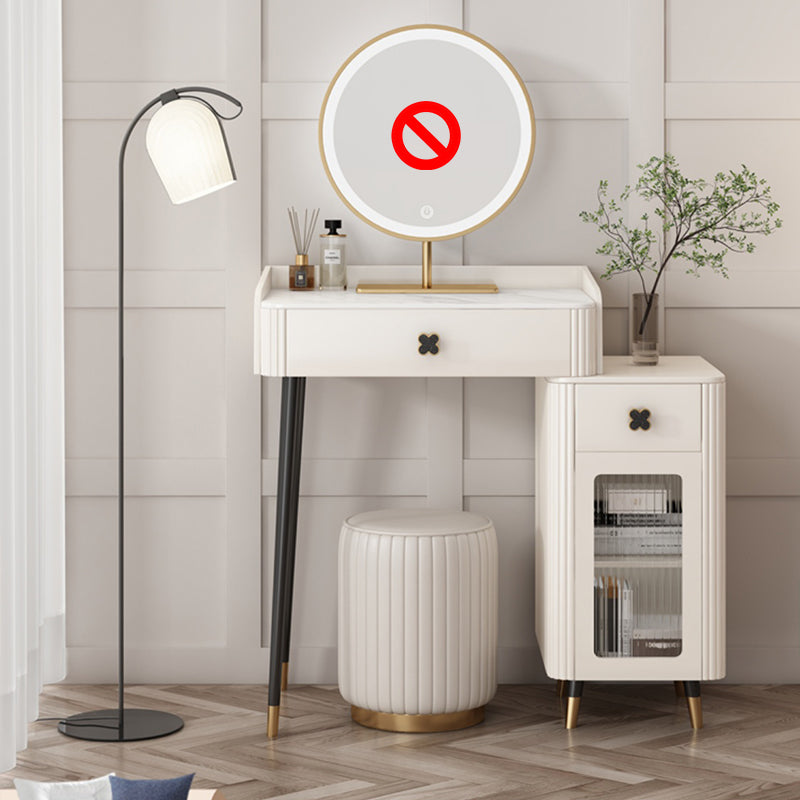 Contemporary Vanity Dressing Table Slate Top Make-up Vanity with Drawer