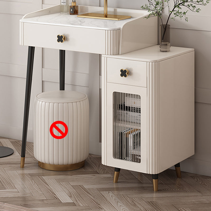 Contemporary Vanity Dressing Table Slate Top Make-up Vanity with Drawer