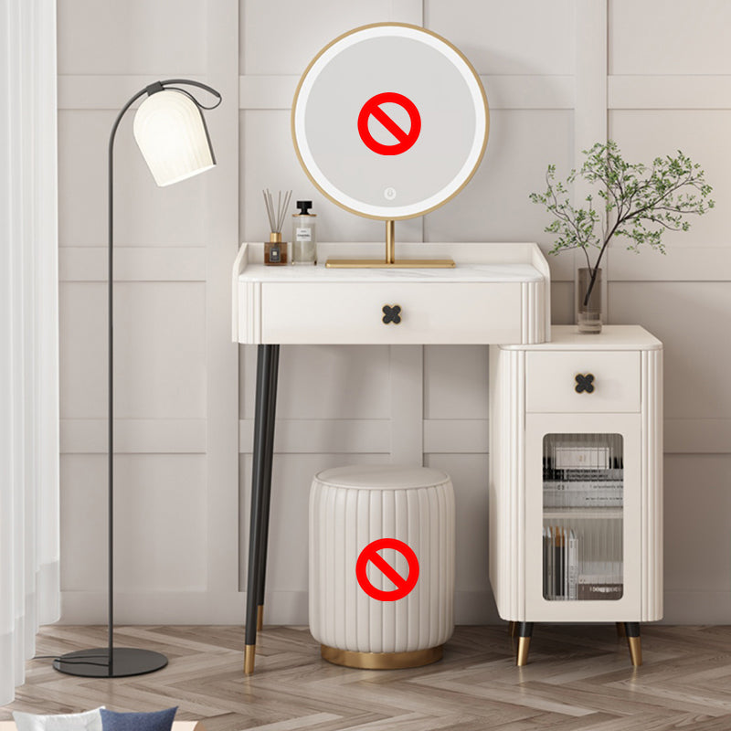 Contemporary Vanity Dressing Table Slate Top Make-up Vanity with Drawer