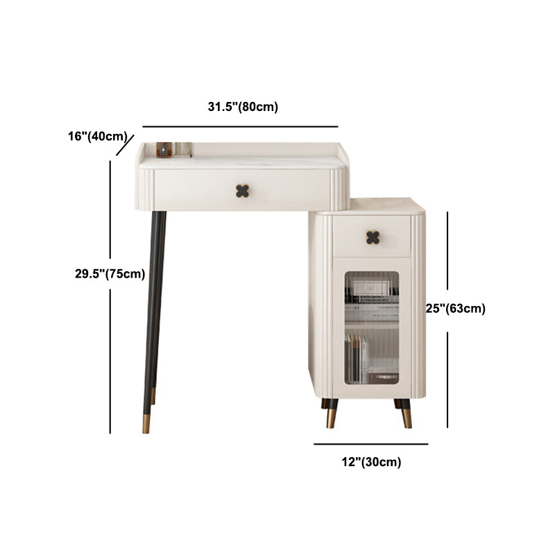 Contemporary Vanity Dressing Table Slate Top Make-up Vanity with Drawer