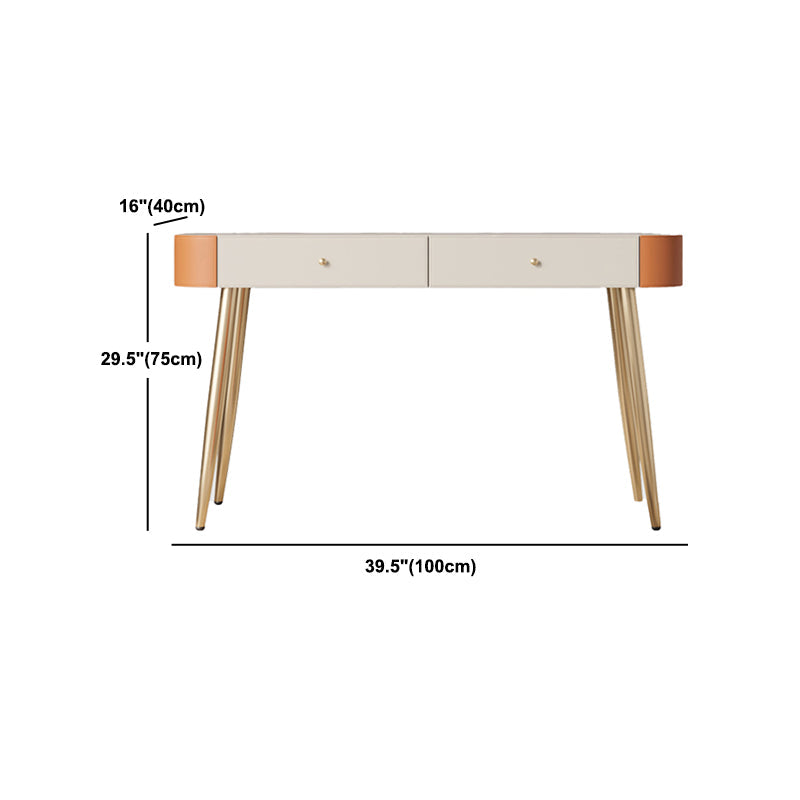 Glam make-up ijdelheid met laden, faux lederen kaptafel