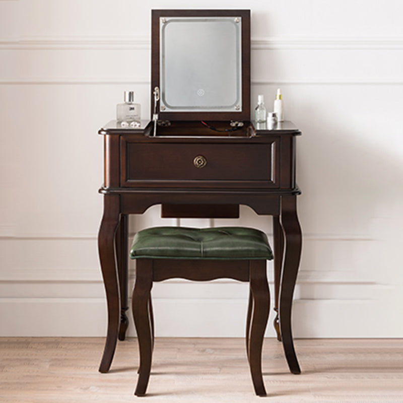 Traditional Flip-Top Vanity Dressing Table Wooden Makeup Vanity Set Clearhalo 'Bedroom Furniture' 'furn' 'furn_makeup_vanities' 'Furniture' 'Makeup Vanities' 'makeup_vanities' 5479591
