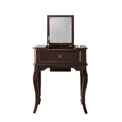 Traditional Flip-Top Vanity Dressing Table Wooden Makeup Vanity Set Makeup Vanity 25"L x 18"W x 30"H Black Clearhalo 'Bedroom Furniture' 'furn' 'furn_makeup_vanities' 'Furniture' 'Makeup Vanities' 'makeup_vanities' 5479600