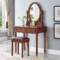 Tavolo da toeletta da toeletta per vanità in legno tradizionale set da trucco da vanità