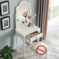 Traditional Wooden Vanity Makeup Table Set 1 Drawers Dressing Table with Mirror Makeup Vanity Ivory Clearhalo 'Bedroom Furniture' 'furn' 'furn_makeup_vanities' 'Furniture' 'Makeup Vanities' 'makeup_vanities' 5479654