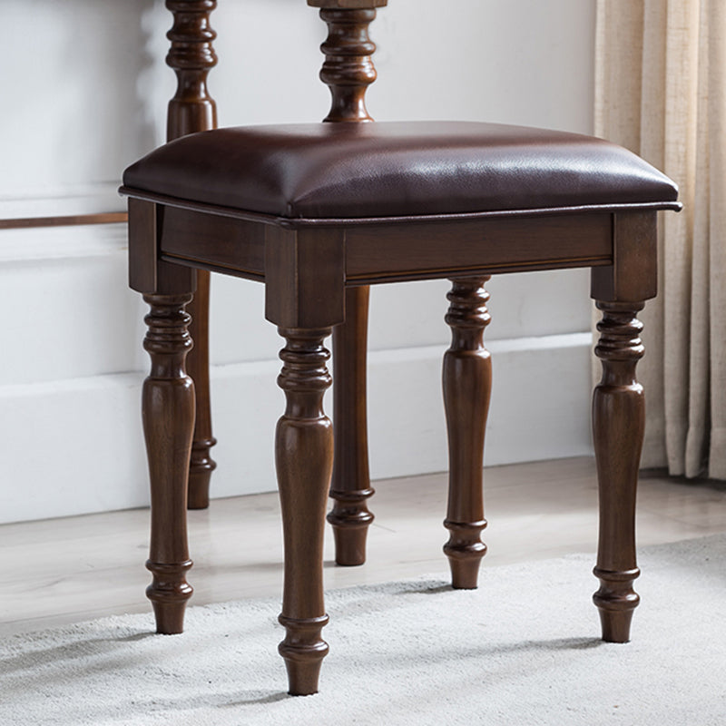 Traditional Wooden Vanity Makeup Table Set 1 Drawers Dressing Table with Mirror Clearhalo 'Bedroom Furniture' 'furn' 'furn_makeup_vanities' 'Furniture' 'Makeup Vanities' 'makeup_vanities' 5479666