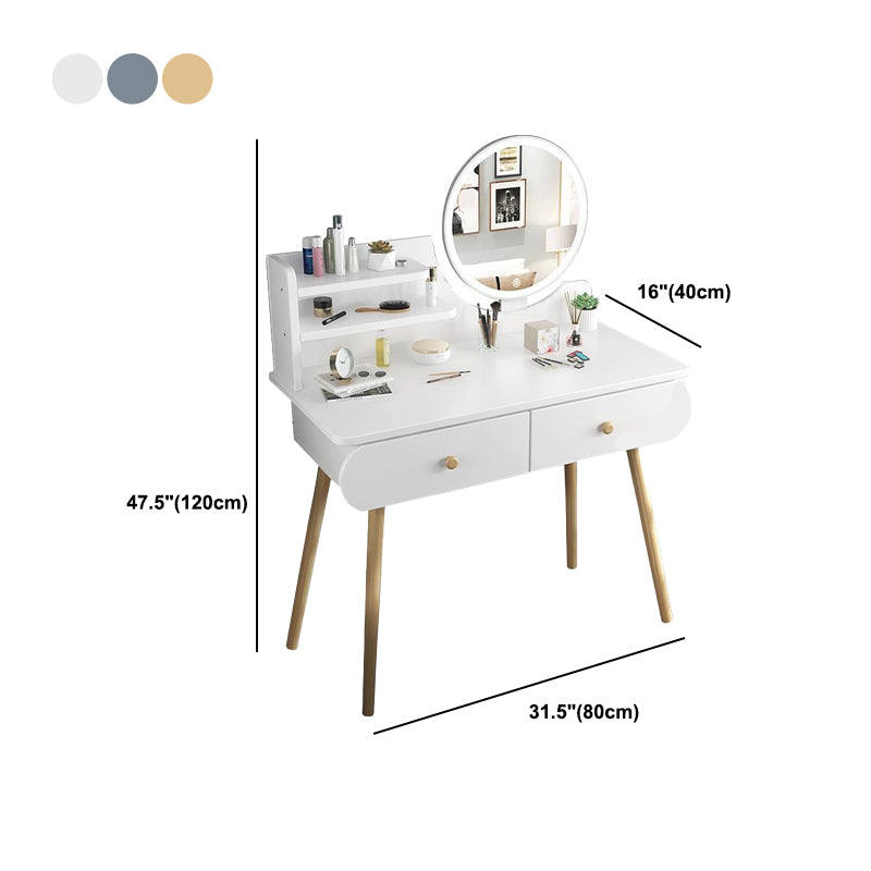 Modern de tocador de maquillaje con espejo y estantes de almacenamiento 47.25 "para el dormitorio