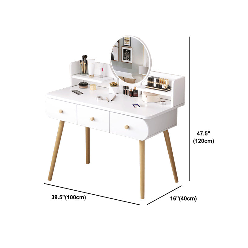 Modern de tocador de maquillaje con espejo y estantes de almacenamiento 47.25 "para el dormitorio