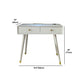 Dressing Table Made of White Solid Wood with 2 Drawers and 1 White Stool
