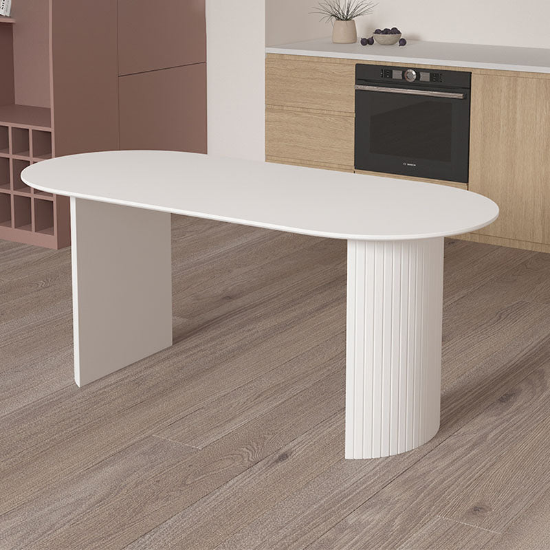 Tavolo da pranzo in stile contemporaneo in pietra doppia pianea del piedistallo