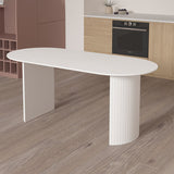 Tavolo da pranzo in stile contemporaneo in pietra doppia pianea del piedistallo