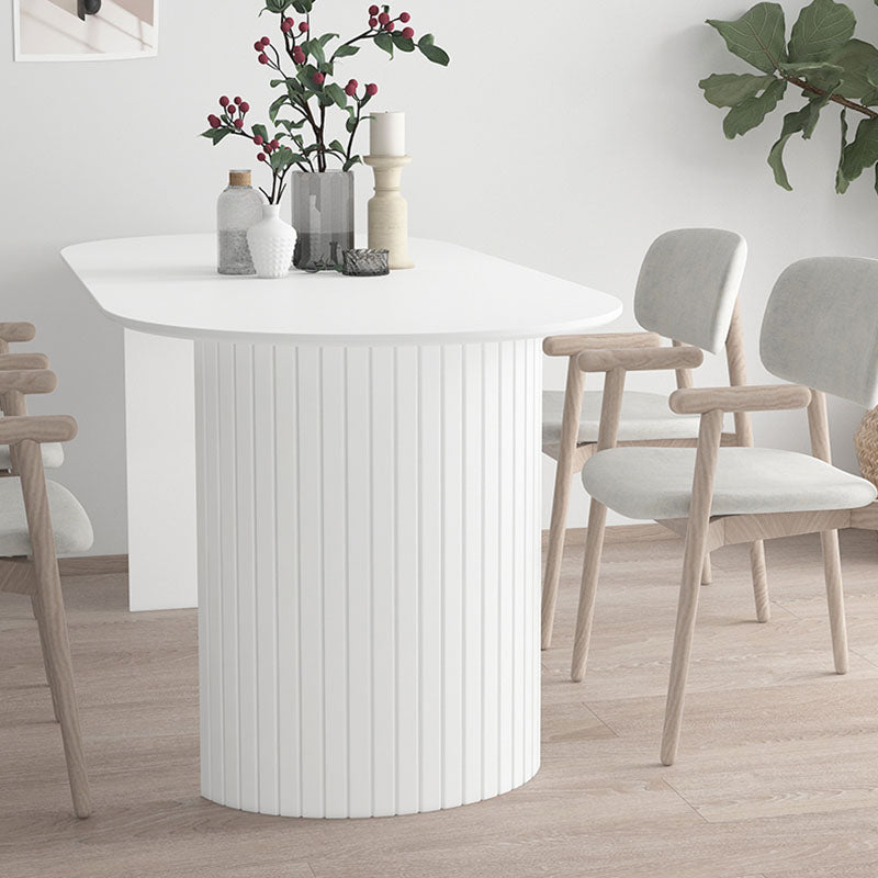 Tavolo da pranzo in stile contemporaneo in pietra doppia pianea del piedistallo