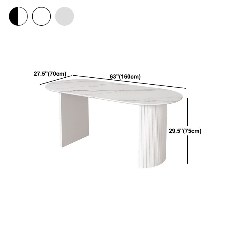 Tavolo da pranzo in stile contemporaneo in pietra doppia pianea del piedistallo