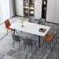 Black Metal Frame Industrial Rectangle Dining Table Sintered Stone Table for Home White Without Chairs Clearhalo 'Dining Tables & Seating' 'Dining Tables' 'dining_table' 'furn' 'furn_dining_table' 'Furniture' 'Kitchen & Dining Furniture' 5479790