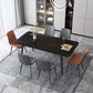 Black Metal Frame Industrial Rectangle Dining Table Sintered Stone Table for Home Black Without Chairs Clearhalo 'Dining Tables & Seating' 'Dining Tables' 'dining_table' 'furn' 'furn_dining_table' 'Furniture' 'Kitchen & Dining Furniture' 5479791