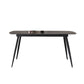 Black Metal Frame Industrial Rectangle Dining Table Sintered Stone Table for Home Clearhalo 'Dining Tables & Seating' 'Dining Tables' 'dining_table' 'furn' 'furn_dining_table' 'Furniture' 'Kitchen & Dining Furniture' 5479793