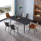 Black Metal Frame Industrial Rectangle Dining Table Sintered Stone Table for Home Clearhalo 'Dining Tables & Seating' 'Dining Tables' 'dining_table' 'furn' 'furn_dining_table' 'Furniture' 'Kitchen & Dining Furniture' 5479801