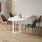 Stone Dining Room Collection Contemporary Double Pedestal Dining Table for Home White 47.2"L x 23.6"W x 29.5"H Without Chairs Clearhalo 'Dining Tables & Seating' 'Dining Tables' 'dining_table' 'furn' 'furn_dining_table' 'Furniture' 'Kitchen & Dining Furniture' 5479825