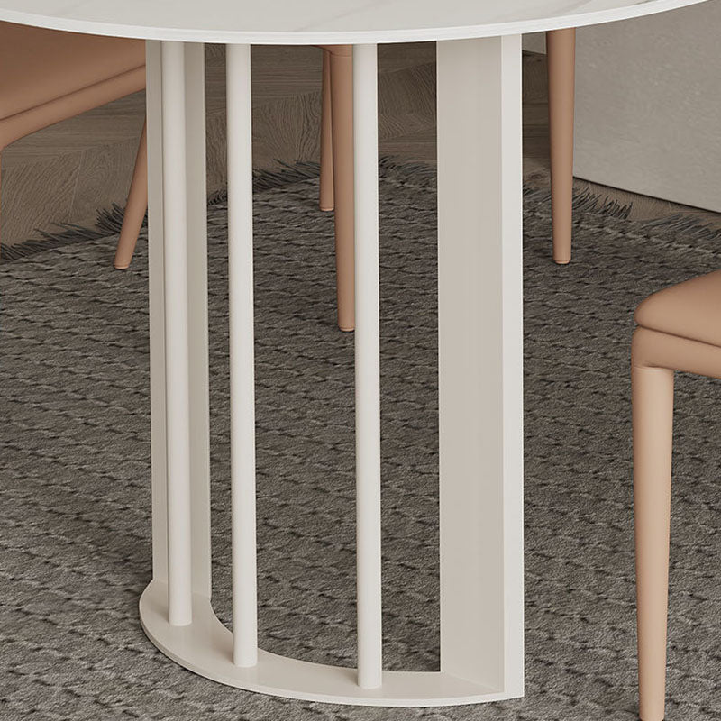 Stone Dining Room Collection Contemporary Double Pedestal Dining Table for Home Clearhalo 'Dining Tables & Seating' 'Dining Tables' 'dining_table' 'furn' 'furn_dining_table' 'Furniture' 'Kitchen & Dining Furniture' 5479831