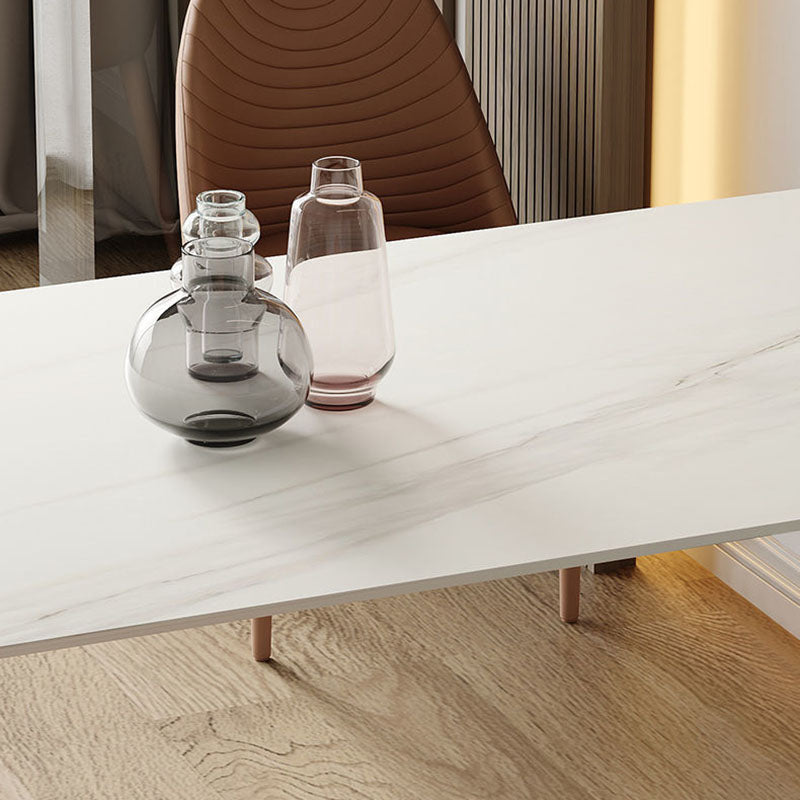 Stone Dining Room Collection Contemporary Double Pedestal Dining Table for Home Clearhalo 'Dining Tables & Seating' 'Dining Tables' 'dining_table' 'furn' 'furn_dining_table' 'Furniture' 'Kitchen & Dining Furniture' 5479832