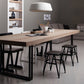 Industrial Dinning Table with Black Wood Rectangle Dining Table for Kitchen Brown Without Chairs Clearhalo 'Dining Tables & Seating' 'Dining Tables' 'dining_table' 'furn' 'furn_dining_table' 'Furniture' 'Kitchen & Dining Furniture' 5479842
