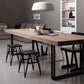 Industrial Dinning Table with Black Wood Rectangle Dining Table for Kitchen Brown 78.7"L x 31.5"W x 29.5"H Without Chairs Clearhalo 'Dining Tables & Seating' 'Dining Tables' 'dining_table' 'furn' 'furn_dining_table' 'Furniture' 'Kitchen & Dining Furniture' 5479845