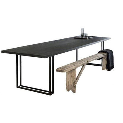 Industrial Dinning Table with Black Wood Rectangle Dining Table for Kitchen Black Without Chairs Clearhalo 'Dining Tables & Seating' 'Dining Tables' 'dining_table' 'furn' 'furn_dining_table' 'Furniture' 'Kitchen & Dining Furniture' 5479846