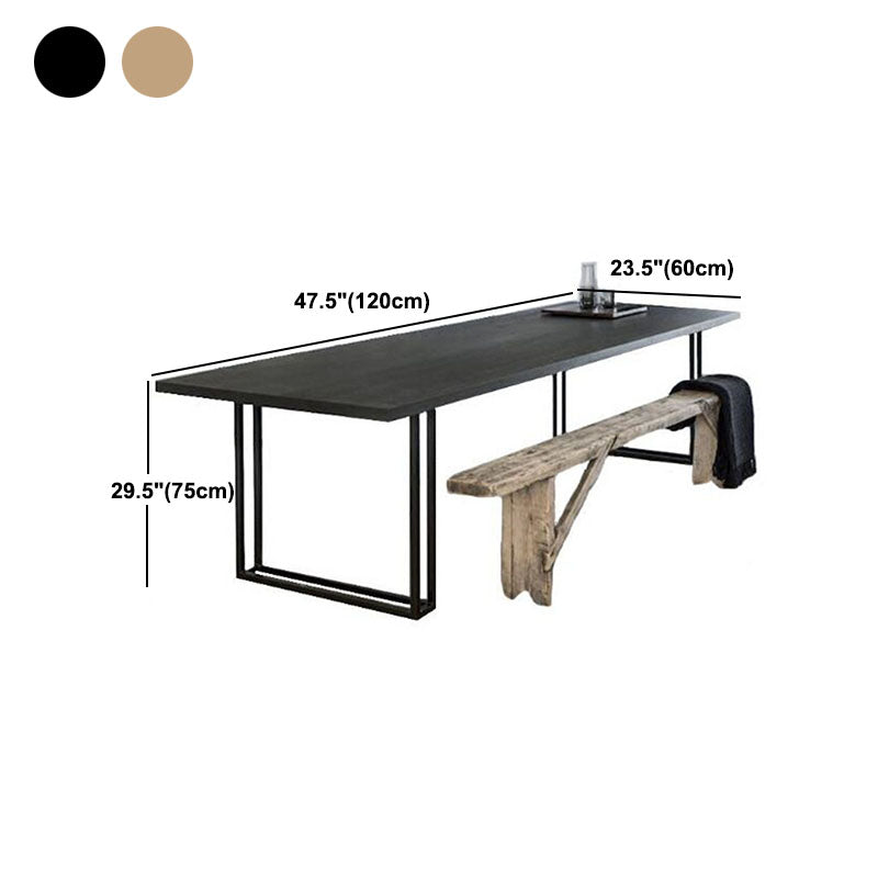 Industrial Dinning Table with Black Wood Rectangle Dining Table for Kitchen Clearhalo 'Dining Tables & Seating' 'Dining Tables' 'dining_table' 'furn' 'furn_dining_table' 'Furniture' 'Kitchen & Dining Furniture' 5479849