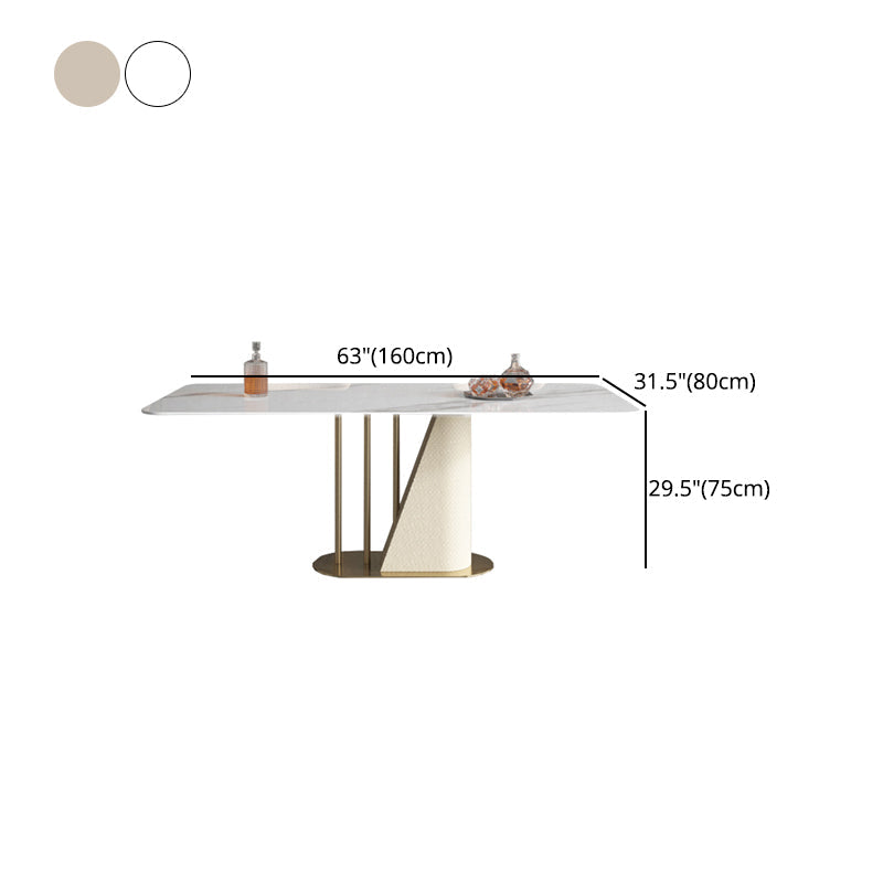 Goldener Sockel Casual Esstisch Traditioneller Luxus -Rechteck Esstisch
