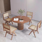 Solid Wood Dining Table Contemporary Dining Site Table with Pedestal Base Brown 51.2"L x 51.2"W x 29.5"H Without Chairs Clearhalo 'Dining Tables & Seating' 'Dining Tables' 'dining_table' 'furn' 'furn_dining_table' 'Furniture' 'Kitchen & Dining Furniture' 5479886
