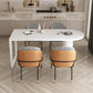 Free Form Sintered Stone Dining Table Modern Dining Table with Double Pedestal for Home Clearhalo 'Dining Tables & Seating' 'Dining Tables' 'dining_table' 'furn' 'furn_dining_table' 'Furniture' 'Kitchen & Dining Furniture' 5479914