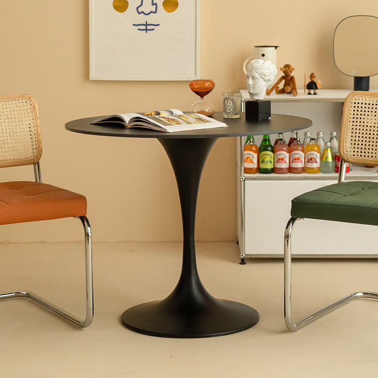 Modern Style Round Dining Table Tulip Home Table with Metal Base