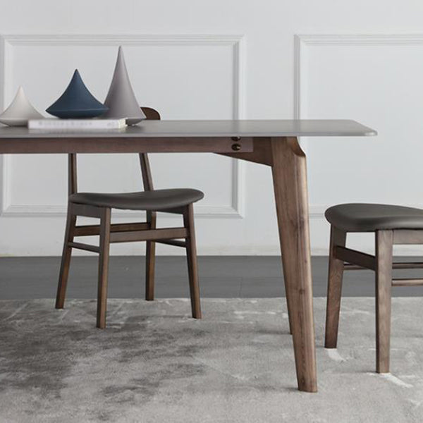 Tavolo da pranzo in pietra sinterizzato tavolo rettangolo moderno con 4 gambe in legno di cenere