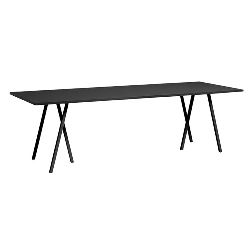 Table à manger industrielle avec table à manger rectangulaire en pin noir pour cuisine