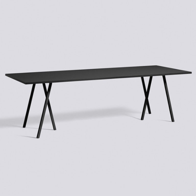 Table à manger industrielle avec table à manger rectangulaire en pin noir pour cuisine
