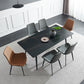 Rectangle Industrial Stone Table Standard Height Kitchen Table with 4 Legs