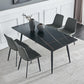 Rectangle Industrial Stone Table Standard Height Kitchen Table with 4 Legs