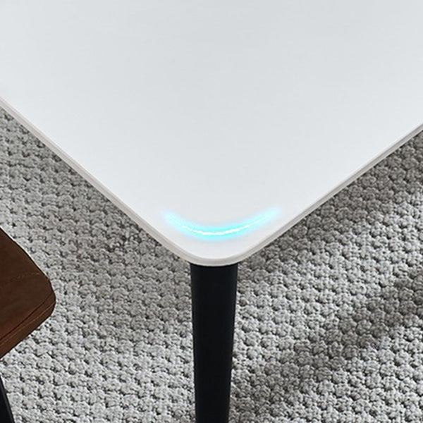 Rectangle Industrial Stone Table Standard Height Kitchen Table with 4 Legs