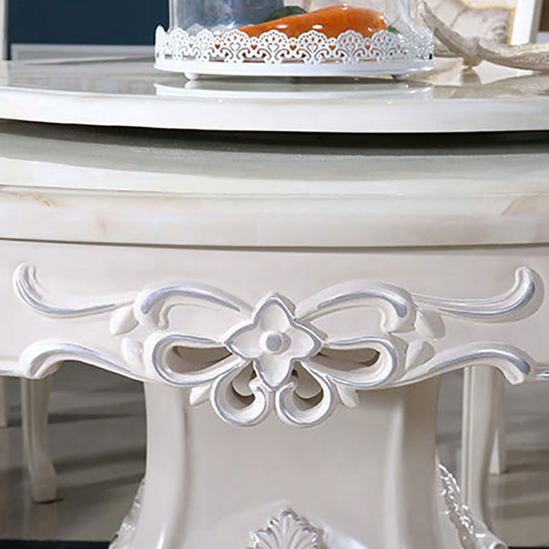 Stone Top Dining Table Round Table with Pedestal Base in White Clearhalo 'Dining Tables & Seating' 'Dining Tables' 'dining_table' 'furn' 'furn_dining_table' 'Furniture' 'Kitchen & Dining Furniture' 5480061