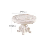 Stone Top Dining Table Round Table with Pedestal Base in White Clearhalo 'Dining Tables & Seating' 'Dining Tables' 'dining_table' 'furn' 'furn_dining_table' 'Furniture' 'Kitchen & Dining Furniture' 5480069