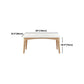 White Stone Top Table Mid-Century Modern Dining Table with 4 Wood Legs
